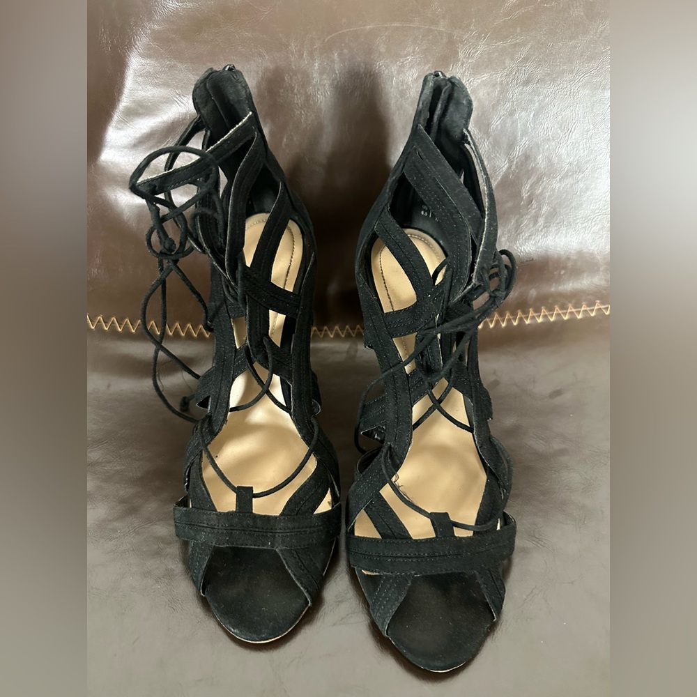Elegant Black Strappy Women's Heels